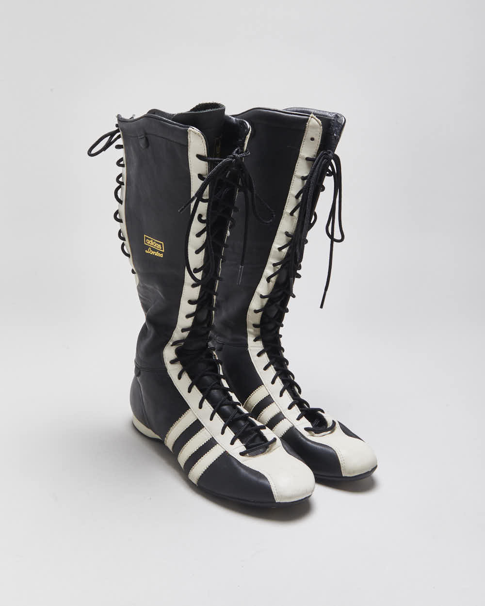 Vintage 2004 Y2K Adidas Originals Santos Leather High-Top Boxing Boots - UK7.5