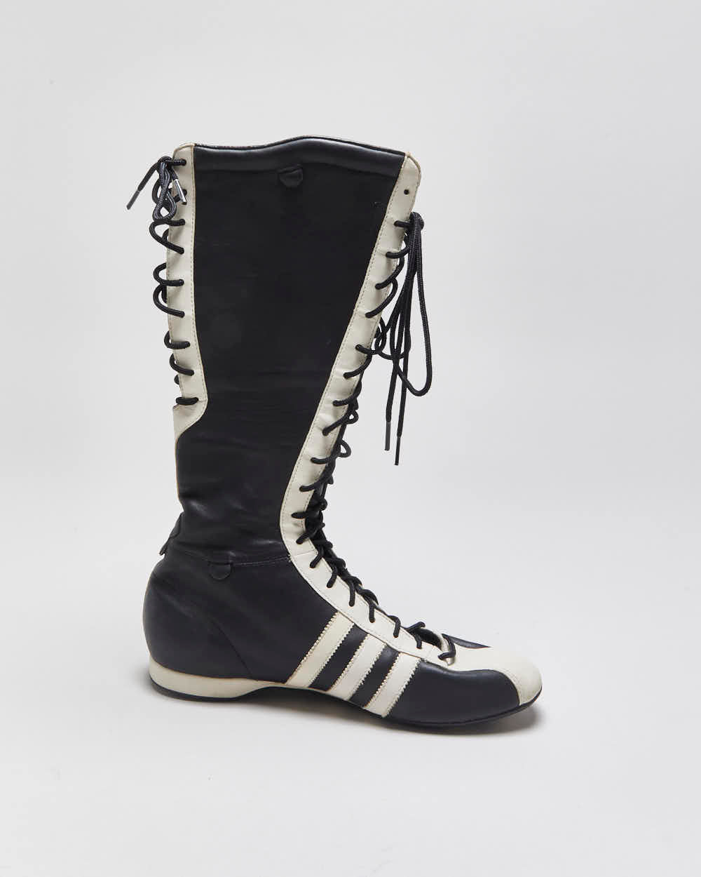 Vintage 2004 Y2K Adidas Originals Santos Leather High-Top Boxing Boots - UK7.5