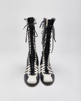 Vintage 2004 Y2K Adidas Originals Santos Leather High-Top Boxing Boots - UK7.5