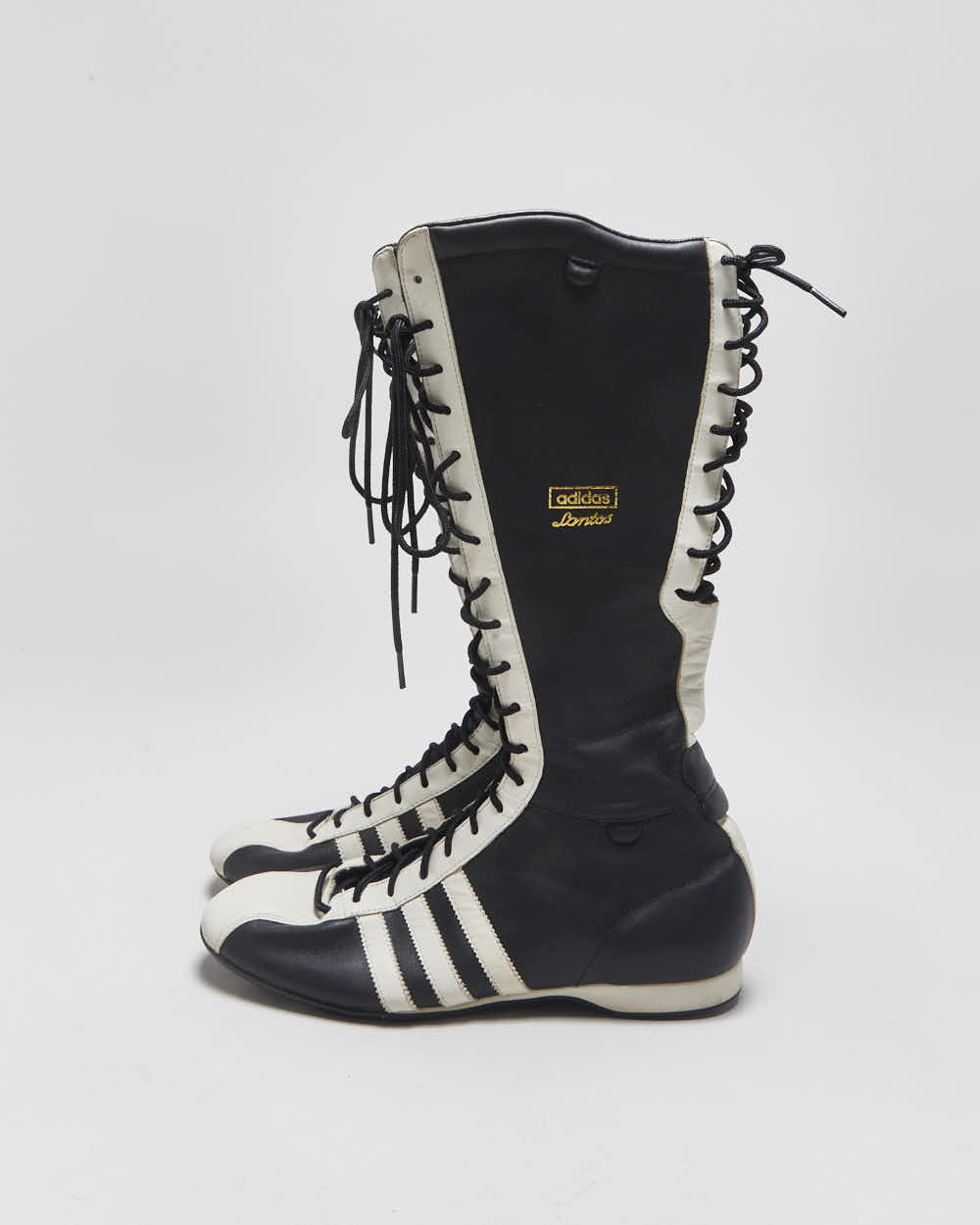 Vintage 2004 Y2K Adidas Originals Santos Leather High-Top Boxing Boots - UK7.5