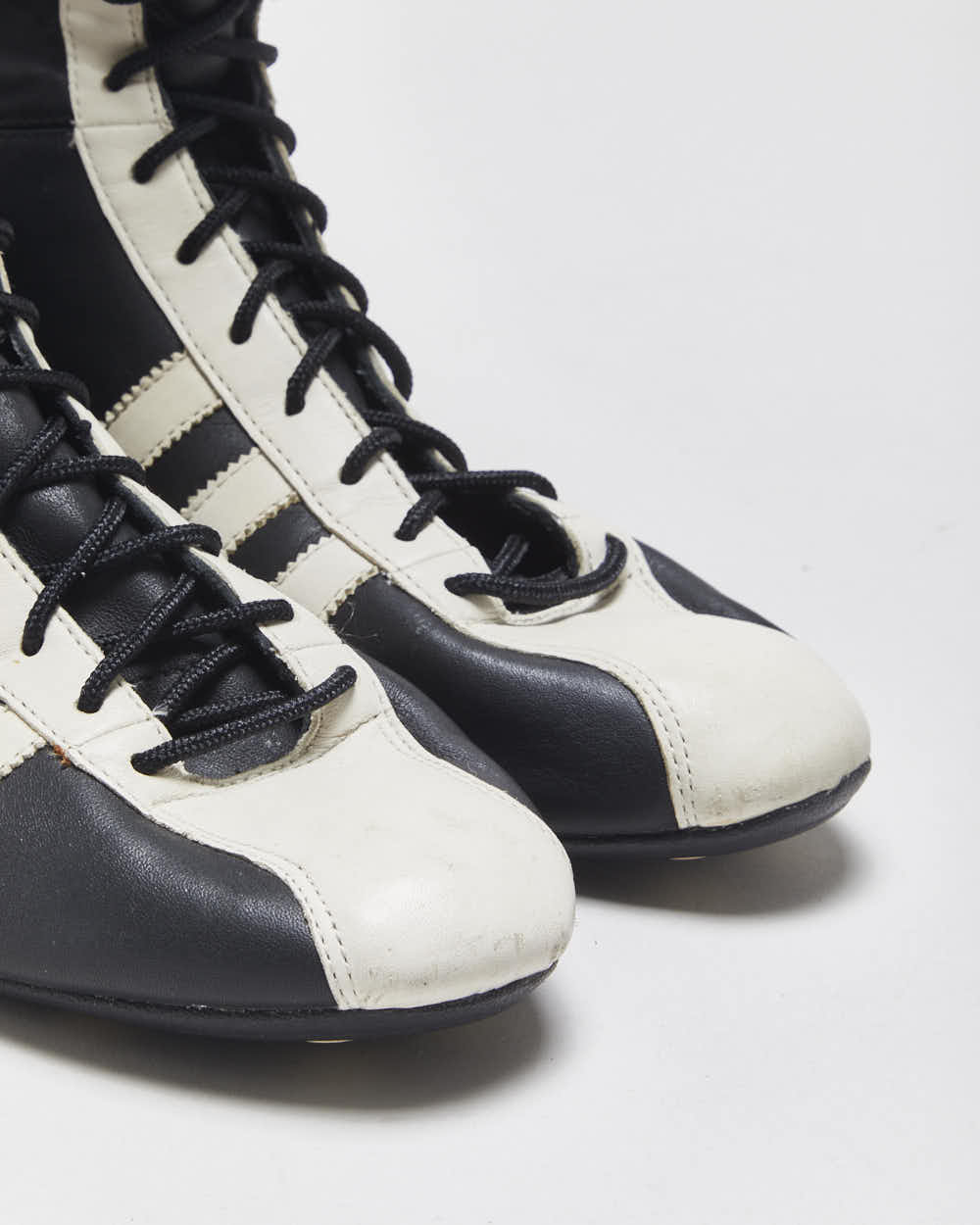 Vintage 2004 Y2K Adidas Originals Santos Leather High-Top Boxing Boots - UK7.5