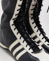 Vintage 2004 Y2K Adidas Originals Santos Leather High-Top Boxing Boots - UK7.5