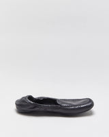 Vintage Y2K 00s Prada Women's Calfskin Leather Slip On Scrunch Loafers - UK3
