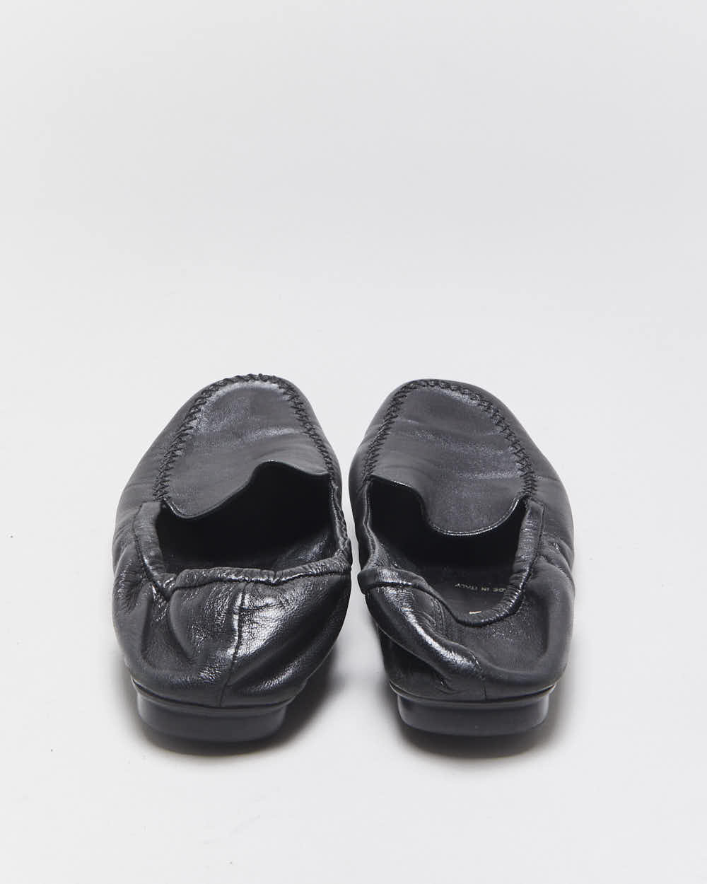 Vintage Y2K 00s Prada Women's Calfskin Leather Slip On Scrunch Loafers - UK3