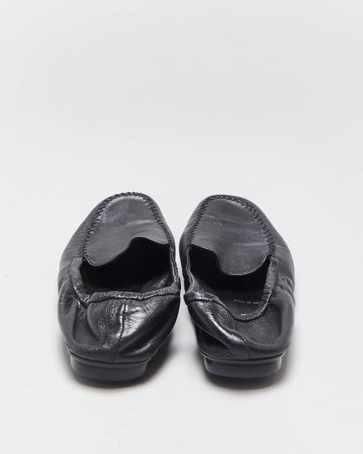 Vintage Y2K 00s Prada Women's Calfskin Leather Slip On Scrunch Loafers - UK3