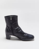 Vintage Y2K 00s Prada Women's Leather Low Heel Ankle Boots - UK3.5