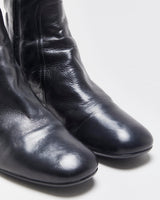 Vintage Y2K 00s Prada Women's Leather Low Heel Ankle Boots - UK3.5