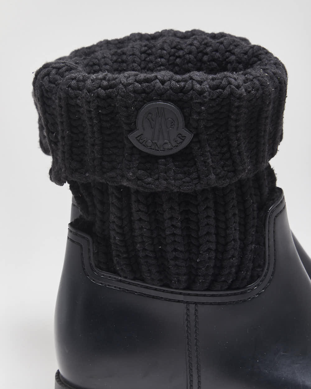 2020 Moncler Ginette Women's Wool Mid-Calf Rubber Rain Boots - UK4