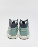 DS 2023 Nike Air Jordan 1 Mid 'Jade Smoke ' Women's Leather Trainers - UK4