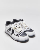 DS 2021 Nike SB Dunk Low Custom 'Dust' Deconstructed Lace Fog Grey Women's Leather Trainers - UK3