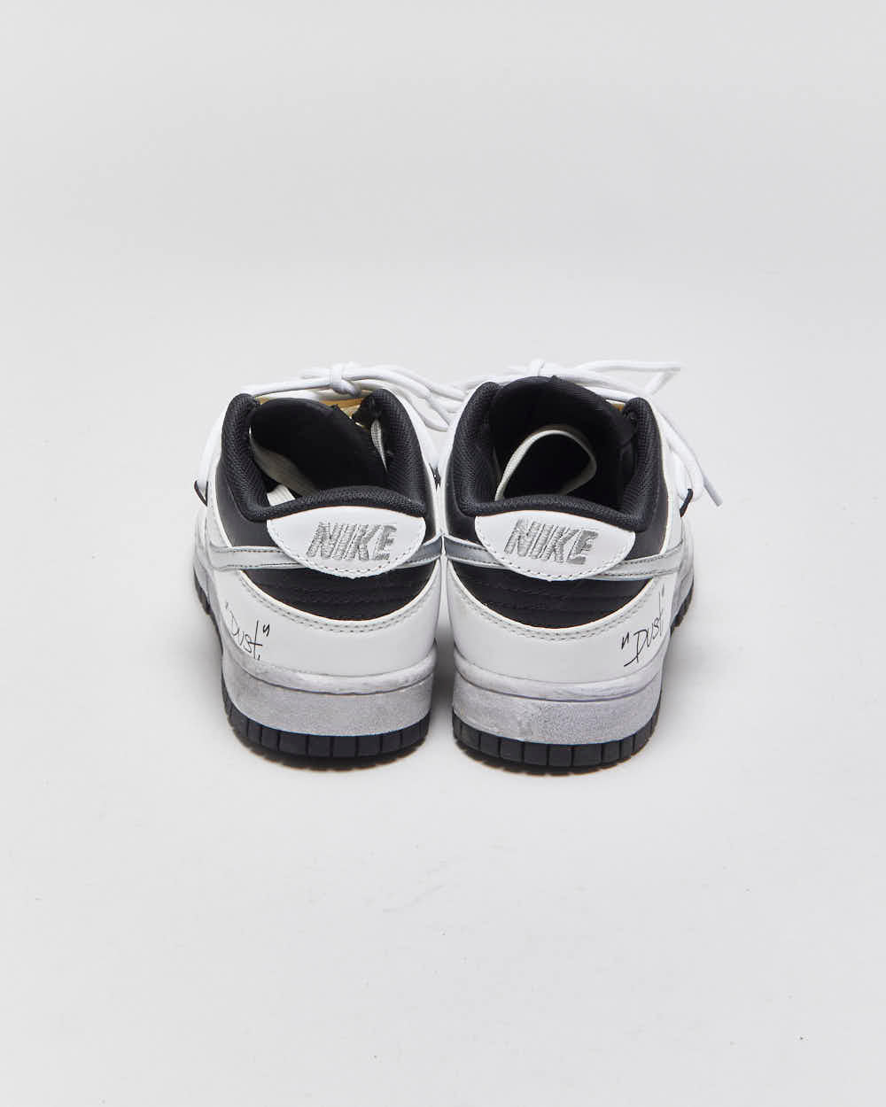 DS 2021 Nike SB Dunk Low Custom 'Dust' Deconstructed Lace Fog Grey Women's Leather Trainers - UK3