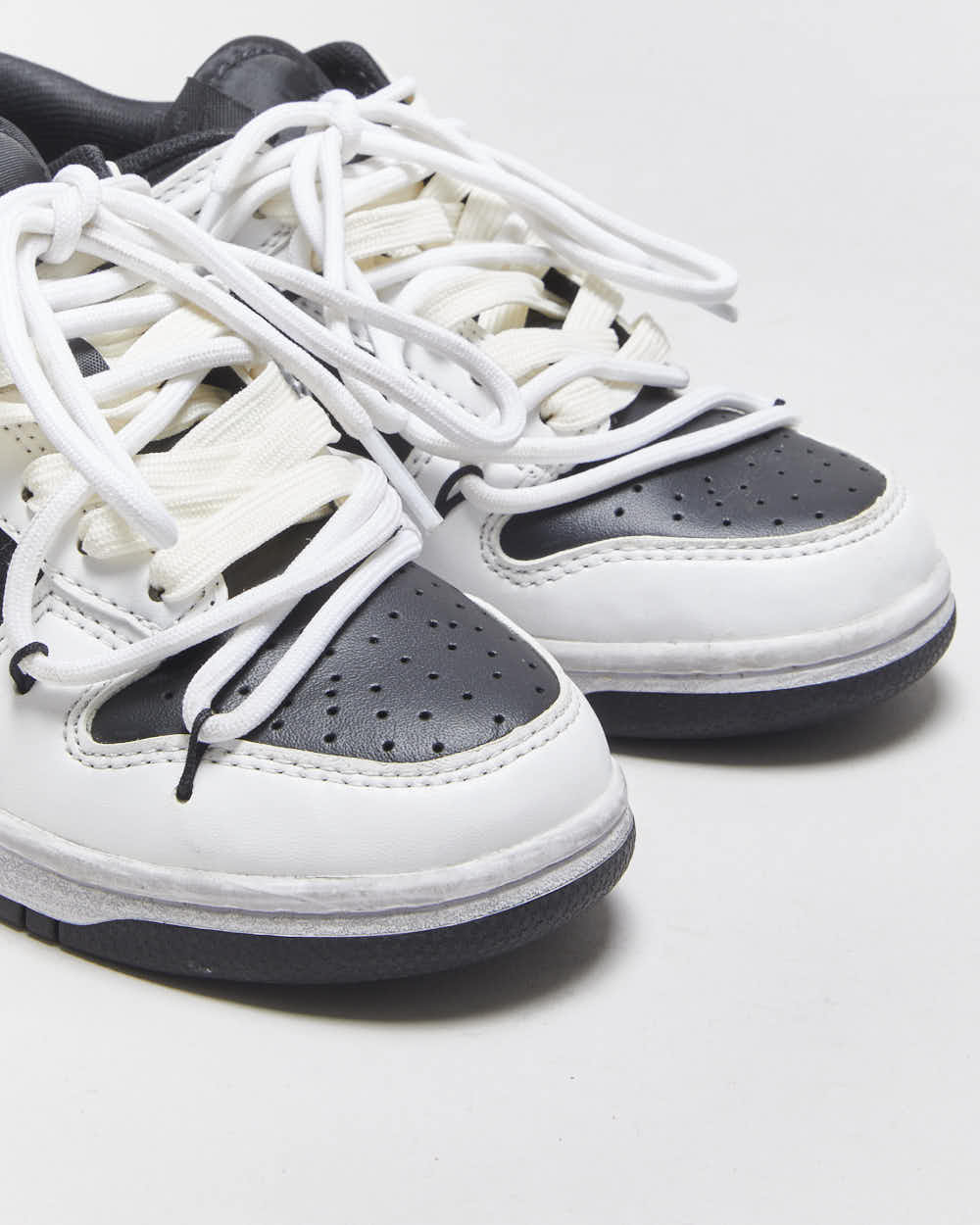 DS 2021 Nike SB Dunk Low Custom 'Dust' Deconstructed Lace Fog Grey Women's Leather Trainers - UK3