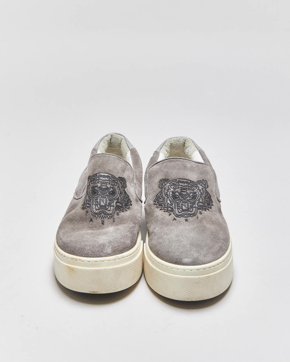 Kenzo Tiger Grey Suede Women's Platform Slip-On Trainers - UK5