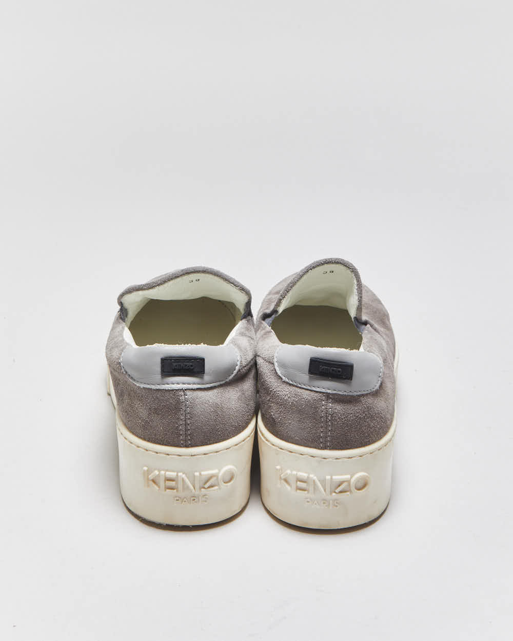 Kenzo Tiger Grey Suede Women's Platform Slip-On Trainers - UK5