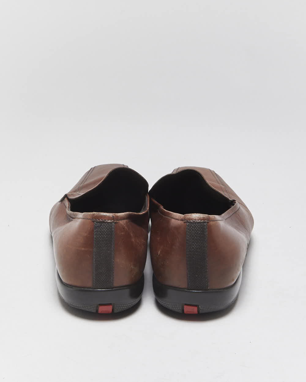 Vintage Y2K 00s Prada Luna Rossa Women's Leather Square-Toe Loafers - UK5.5