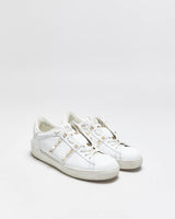 2022 Valentino Rockstud Untitled Women's Calfskin Leather Embellished Low Trainers - UK5