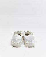 2022 Valentino Rockstud Untitled Women's Calfskin Leather Embellished Low Trainers - UK5