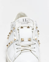 2022 Valentino Rockstud Untitled Women's Calfskin Leather Embellished Low Trainers - UK5
