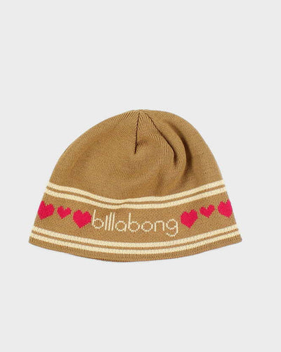 Vintage Y2K Billabong Heart Graphic Toque Beanie - OS