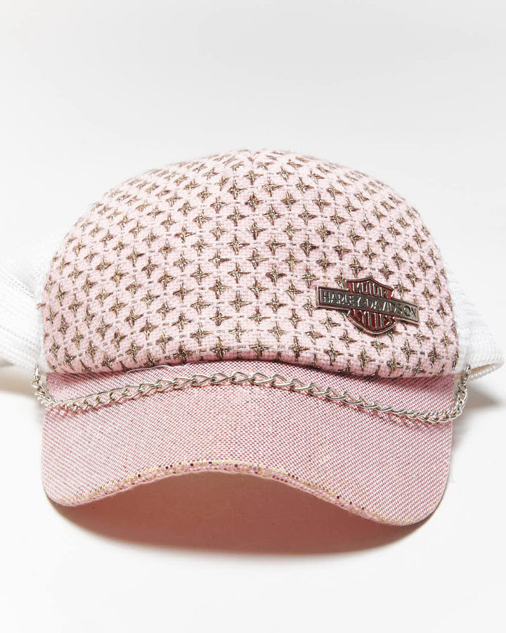Vintage Y2k 00s Harley Davidson Sparkly Trucker Hat- OS