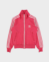 Vintage Adidas Originals Women's Hot Pink Trefoil Zip-Up Track Sweatshirt - S