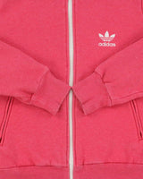 Vintage Adidas Originals Women's Hot Pink Trefoil Zip-Up Track Sweatshirt - S