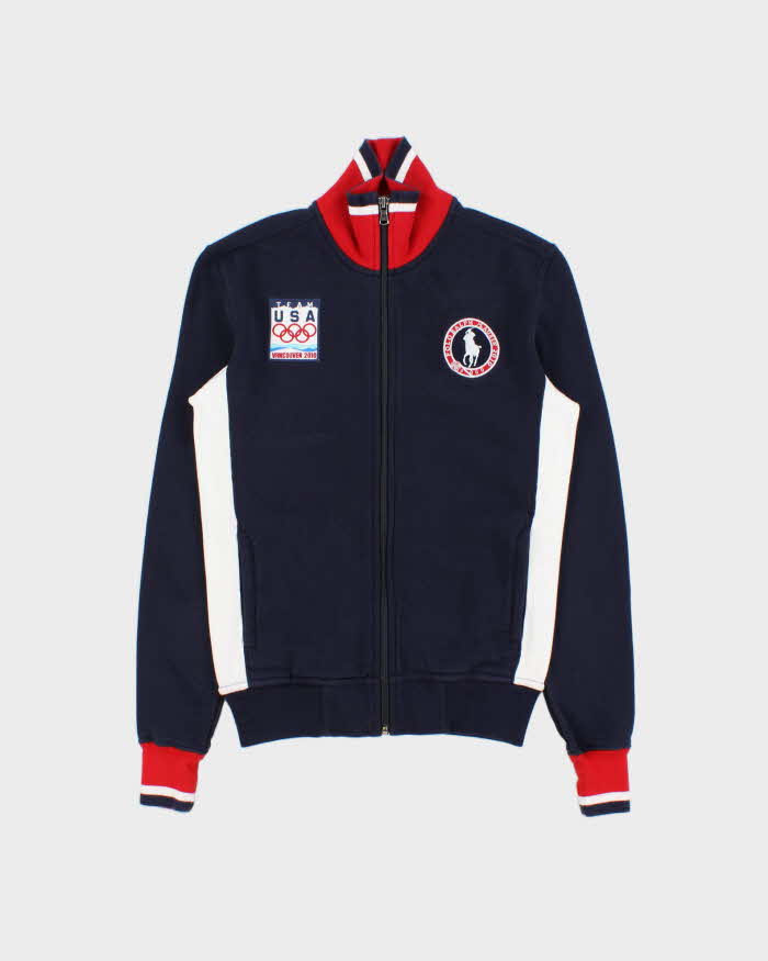 Vintage Polo Ralph Lauren Women's Vancouver 2010 Winter Olympics Team USA Embroidered Zip-Up Track Sweatshirt - S