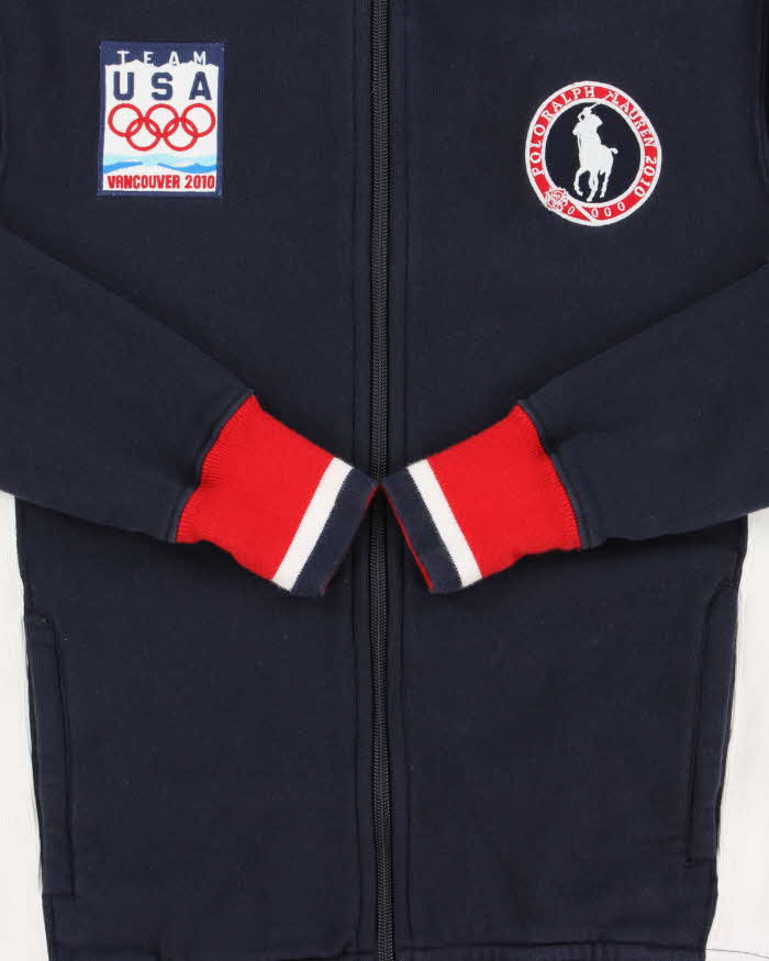 Vintage Polo Ralph Lauren Women's Vancouver 2010 Winter Olympics Team USA Embroidered Zip-Up Track Sweatshirt - S
