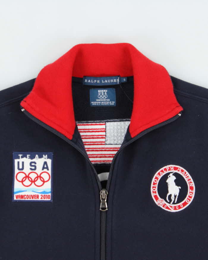 Vintage Polo Ralph Lauren Women's Vancouver 2010 Winter Olympics Team USA Embroidered Zip-Up Track Sweatshirt - S