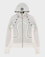 Lululemon Women's Herringbone Two-Tone Heavyweight Special Edition 'Scuba' Detachable Full-Zip Hoodie - S