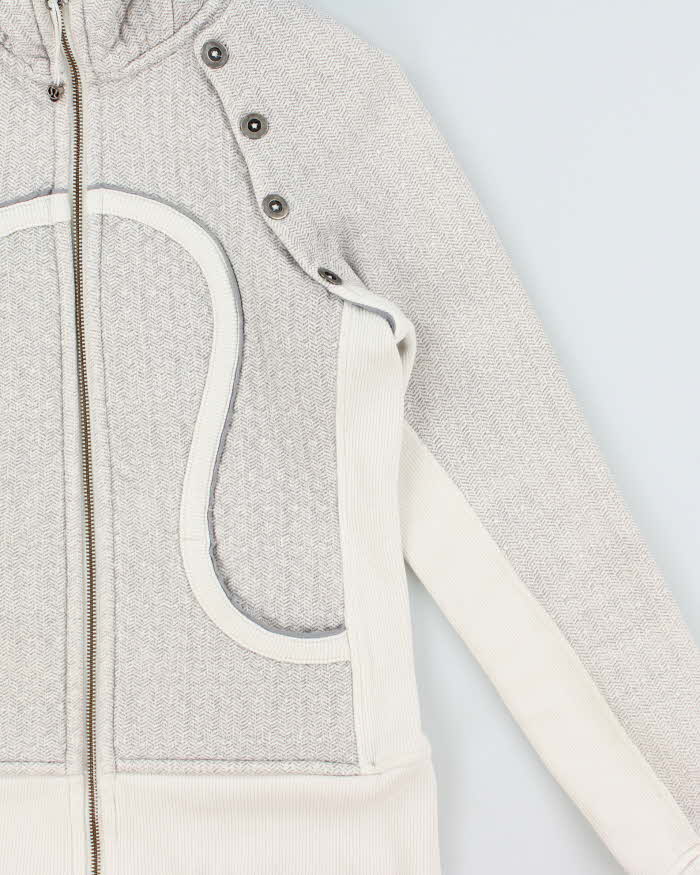 Lululemon Women's Herringbone Two-Tone Heavyweight Special Edition 'Scuba' Detachable Full-Zip Hoodie - S