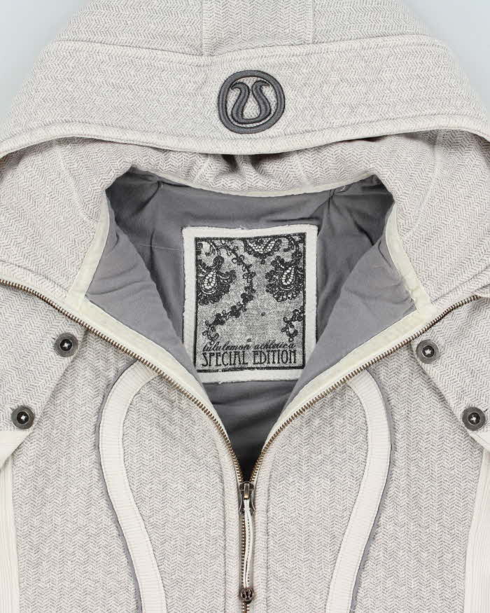 Lululemon Women's Herringbone Two-Tone Heavyweight Special Edition 'Scuba' Detachable Full-Zip Hoodie - S