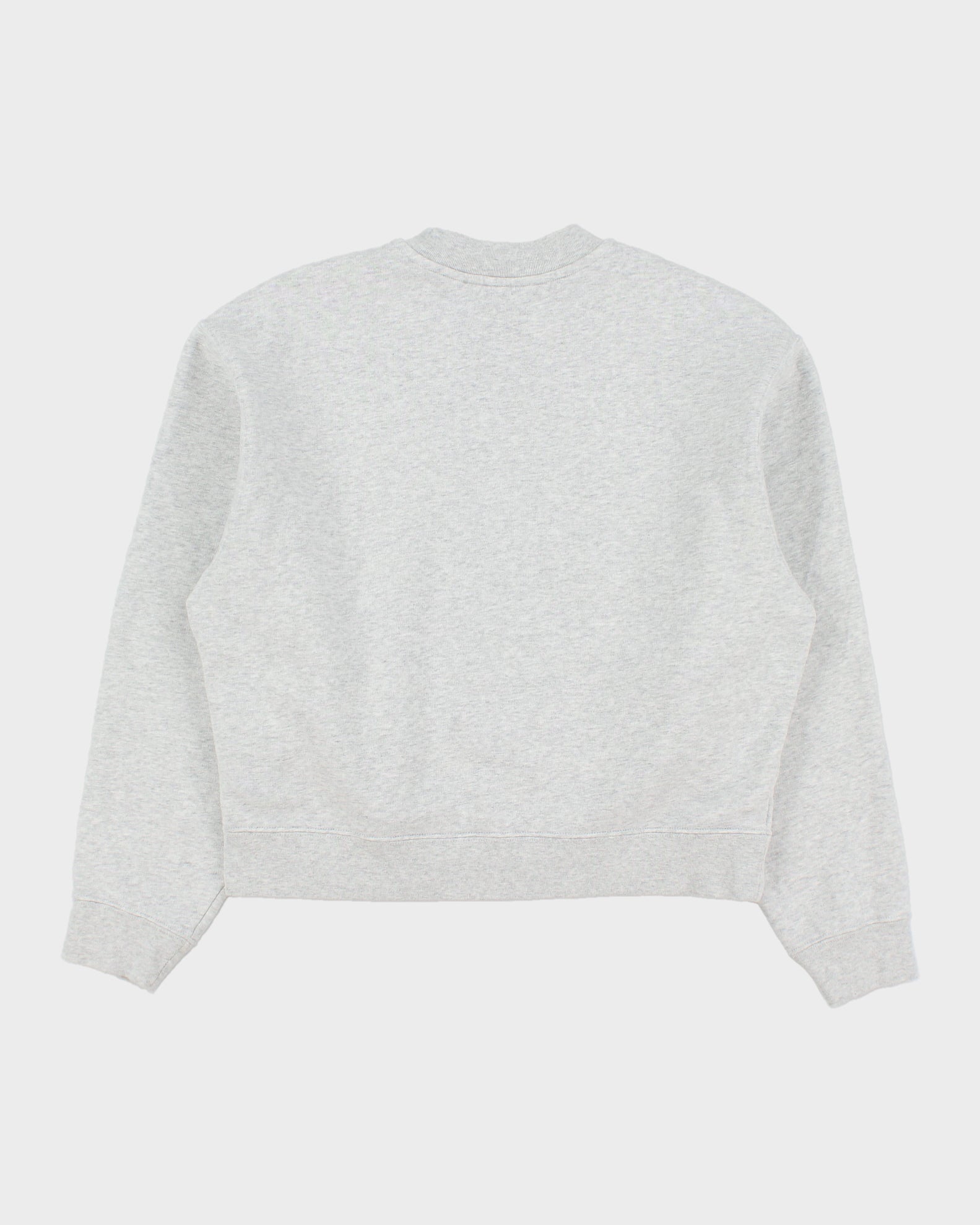 Alexander Wang.T Marl Grey Women's Heavyweight Oversized Cropped Crewneck Sweatshirt - S