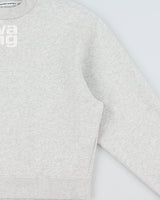 Alexander Wang.T Marl Grey Women's Heavyweight Oversized Cropped Crewneck Sweatshirt - S