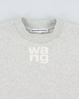 Alexander Wang.T Marl Grey Women's Heavyweight Oversized Cropped Crewneck Sweatshirt - S