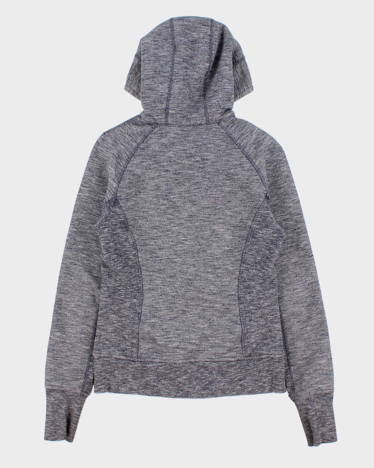 Vintage Lululemon Grey Marl Women's Heavyweight Full-Zip Scuba Hoodie - S