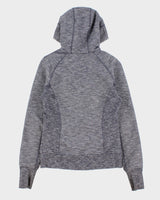 Vintage Lululemon Grey Marl Women's Heavyweight Full-Zip Scuba Hoodie - S