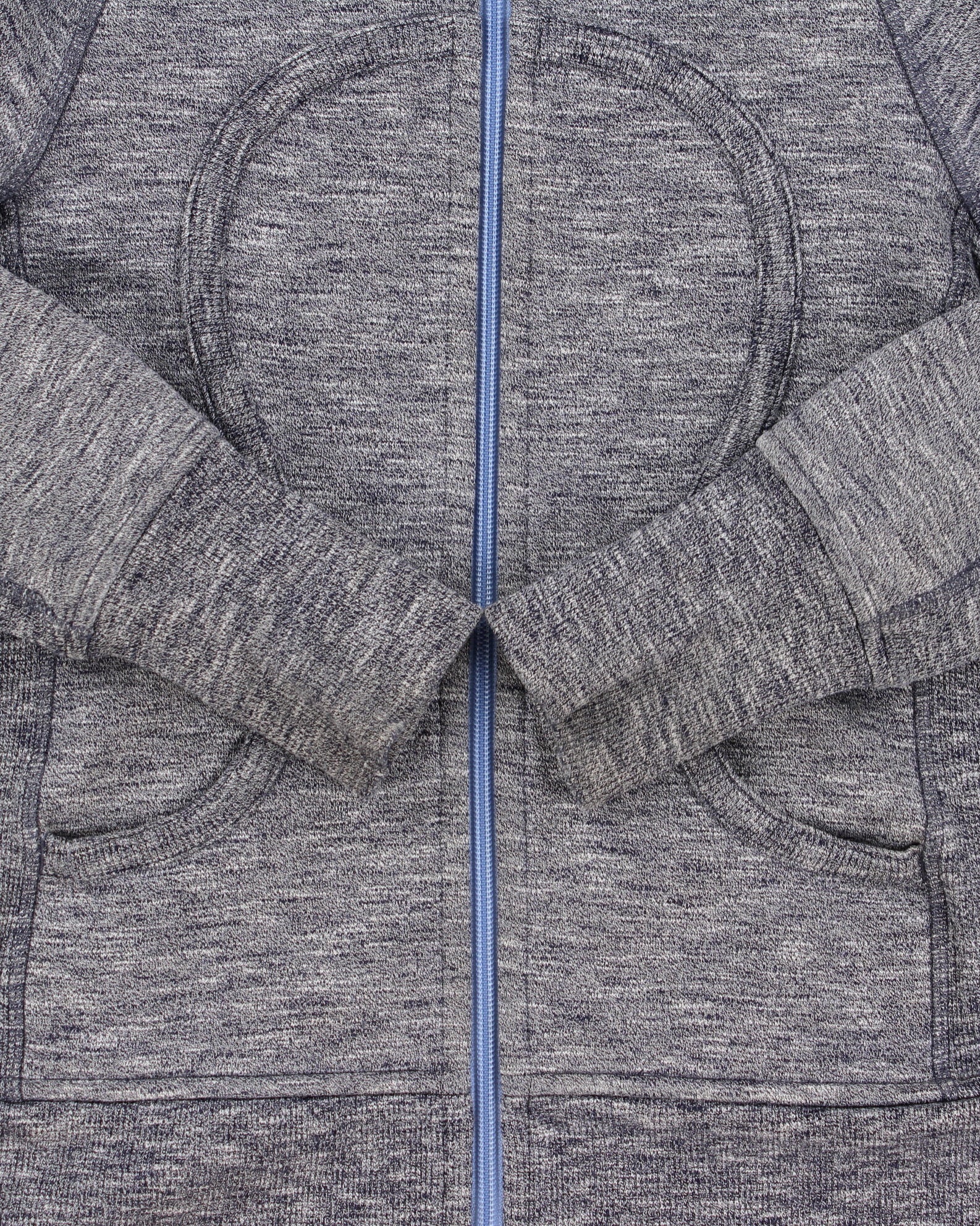 Vintage Lululemon Grey Marl Women's Heavyweight Full-Zip Scuba Hoodie - S