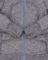 Vintage Lululemon Grey Marl Women's Heavyweight Full-Zip Scuba Hoodie - S