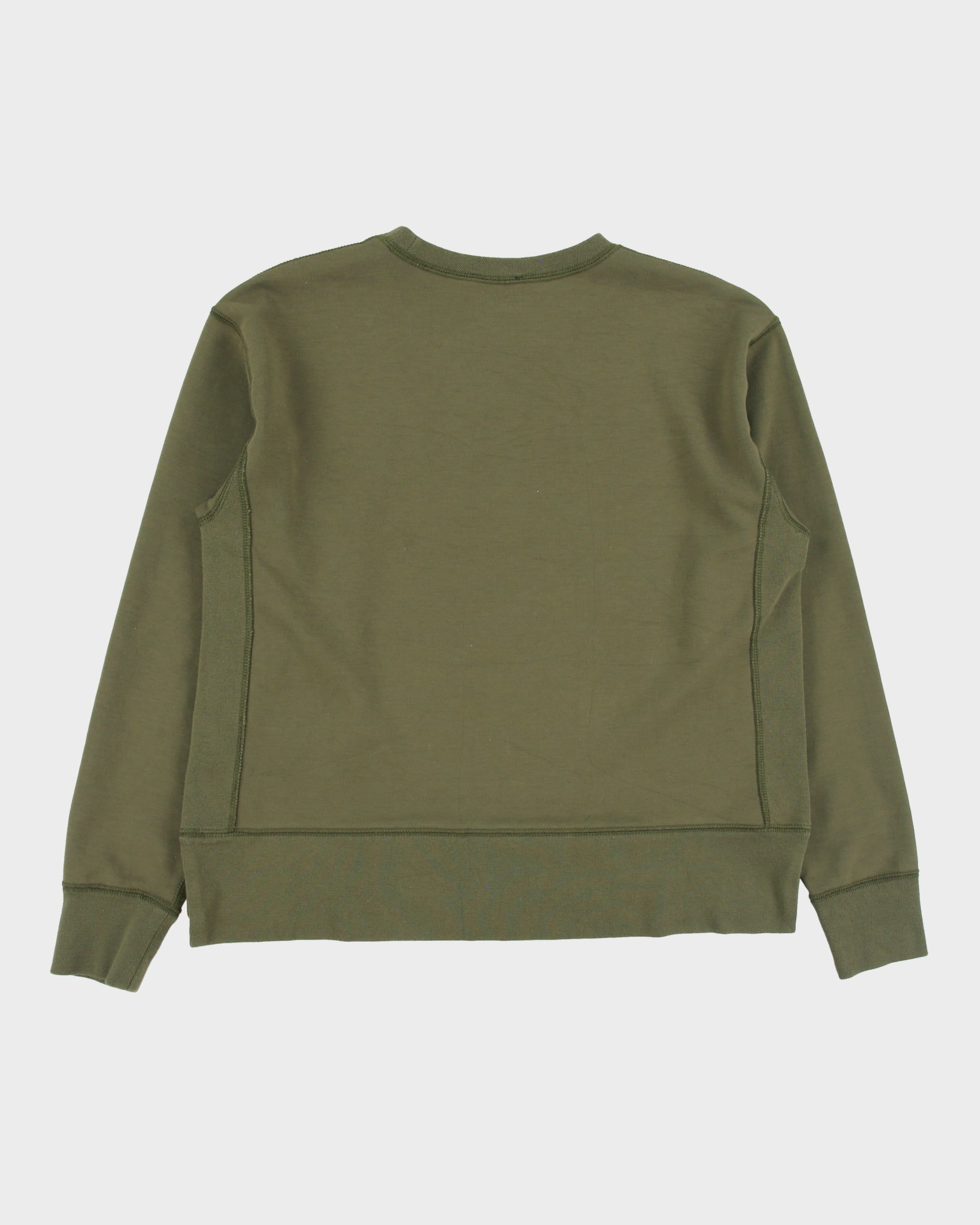 Vintage Polo Ralph Lauren Khaki Women's Boxy Classic Pony Crewneck Sweatshirt - M