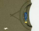 Vintage Polo Ralph Lauren Khaki Women's Boxy Classic Pony Crewneck Sweatshirt - M