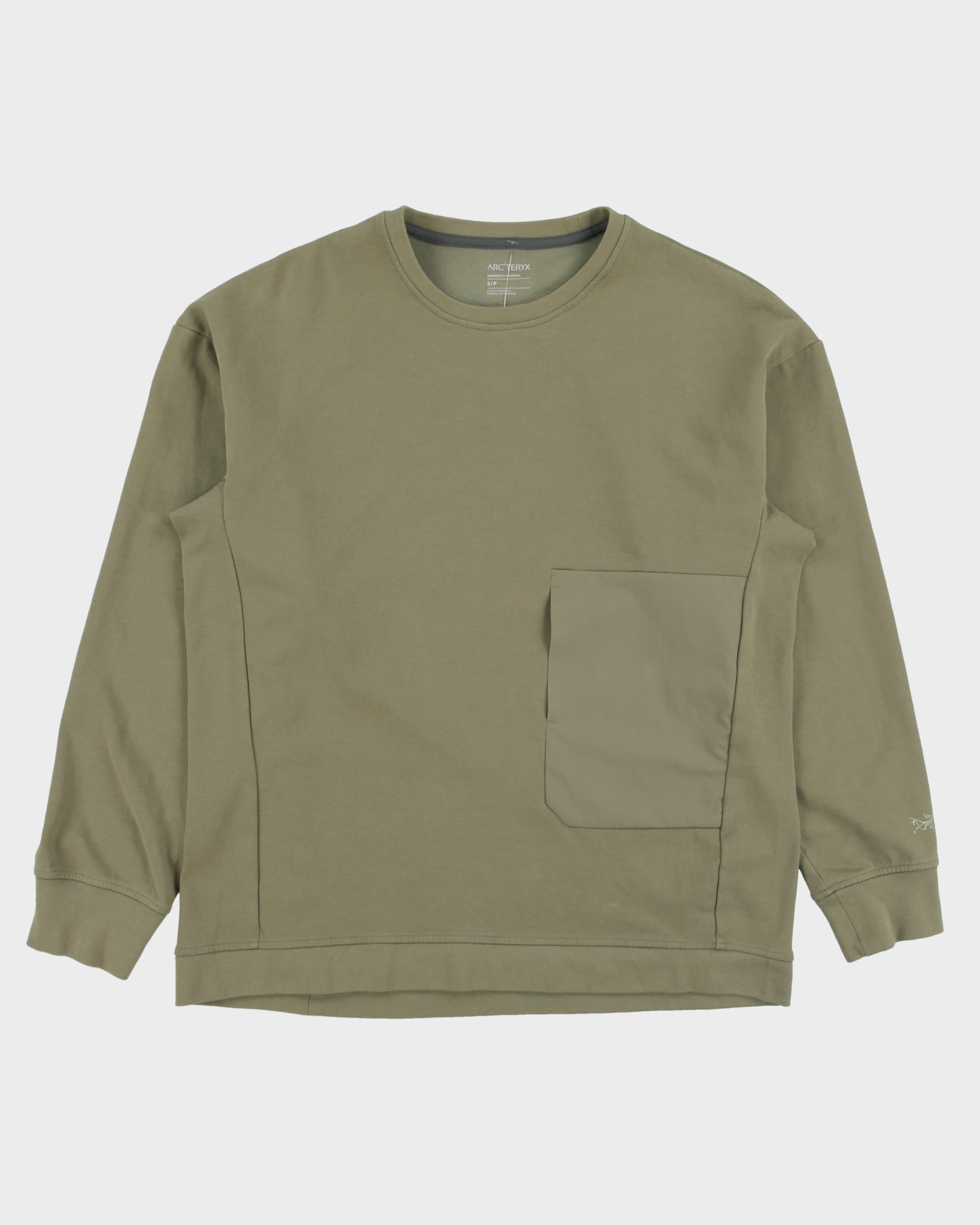 Arc'teryx Khaki Momenta LS Women's Technical Crewneck Sweatshirt - S