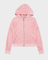 Vintage Y2K 00s Juicy Couture Rhinestone Snowflake Zip-up Velour Hoodie - L