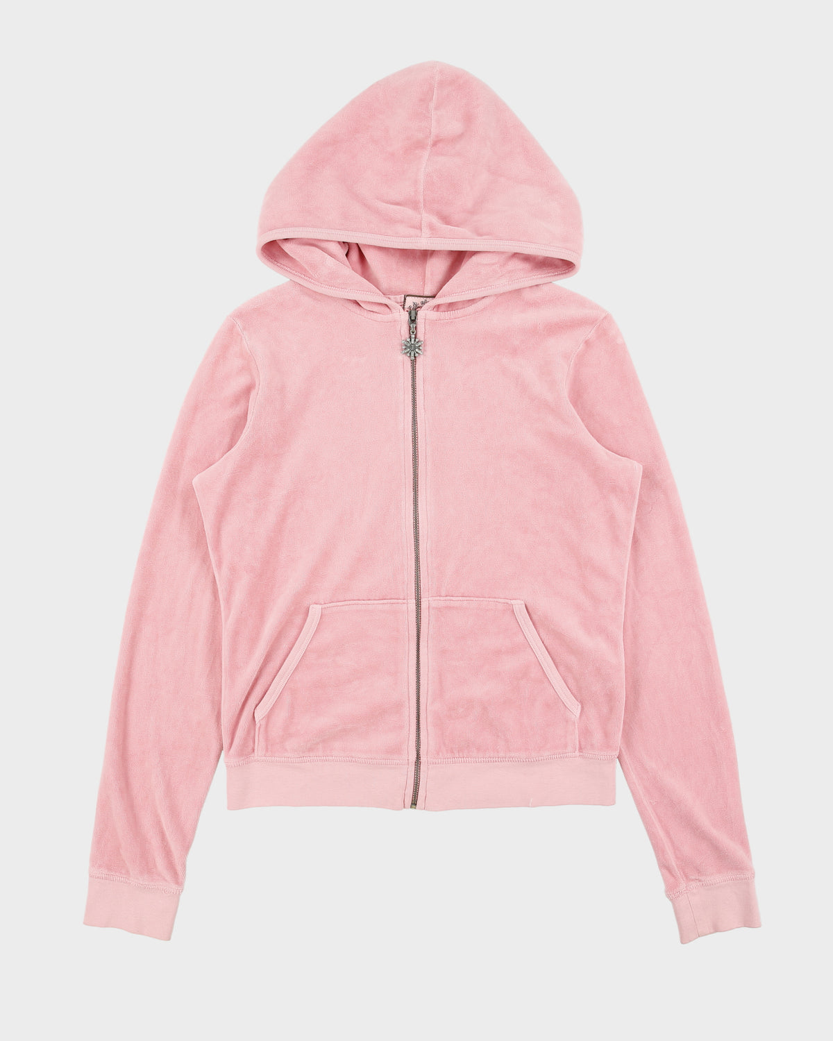 Vintage Y2K 00s Juicy Couture Rhinestone Snowflake Zip-up Velour Hoodie - L