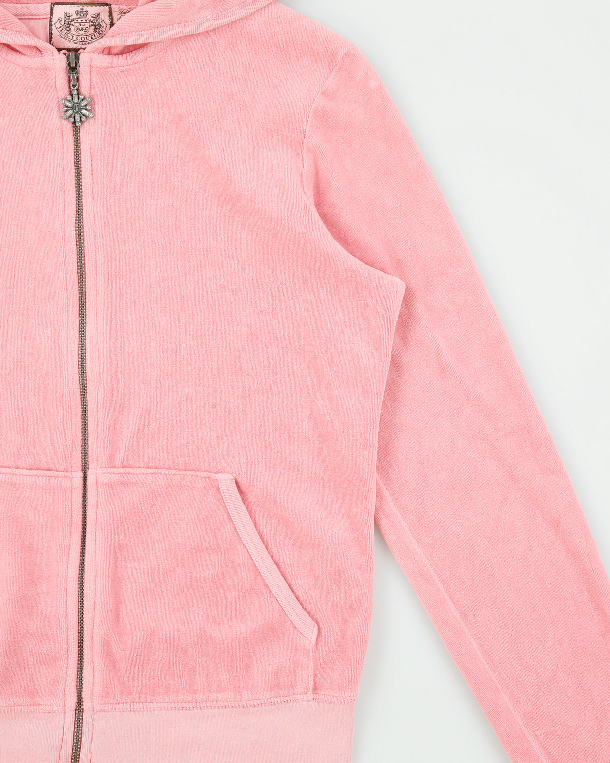 Vintage Y2K 00s Juicy Couture Rhinestone Snowflake Zip-up Velour Hoodie - L