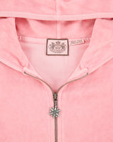 Vintage Y2K 00s Juicy Couture Rhinestone Snowflake Zip-up Velour Hoodie - L