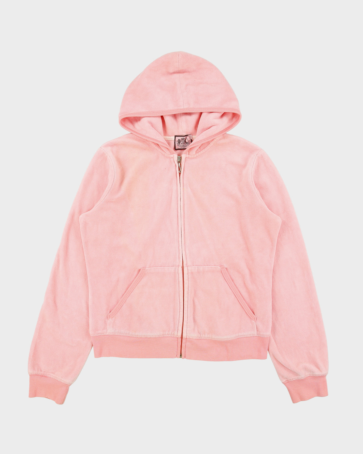 Vintage Y2K 00s Juicy Couture Queen Of Stuff Graphic Zip-up Velour Hoodie - XL