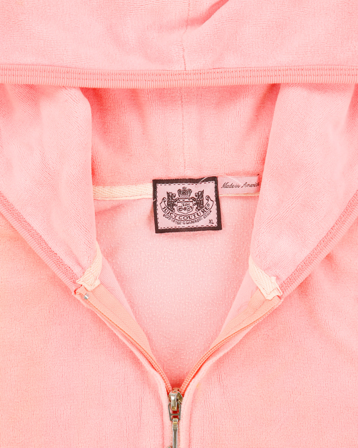 Vintage Y2K 00s Juicy Couture Queen Of Stuff Graphic Zip-up Velour Hoodie - XL