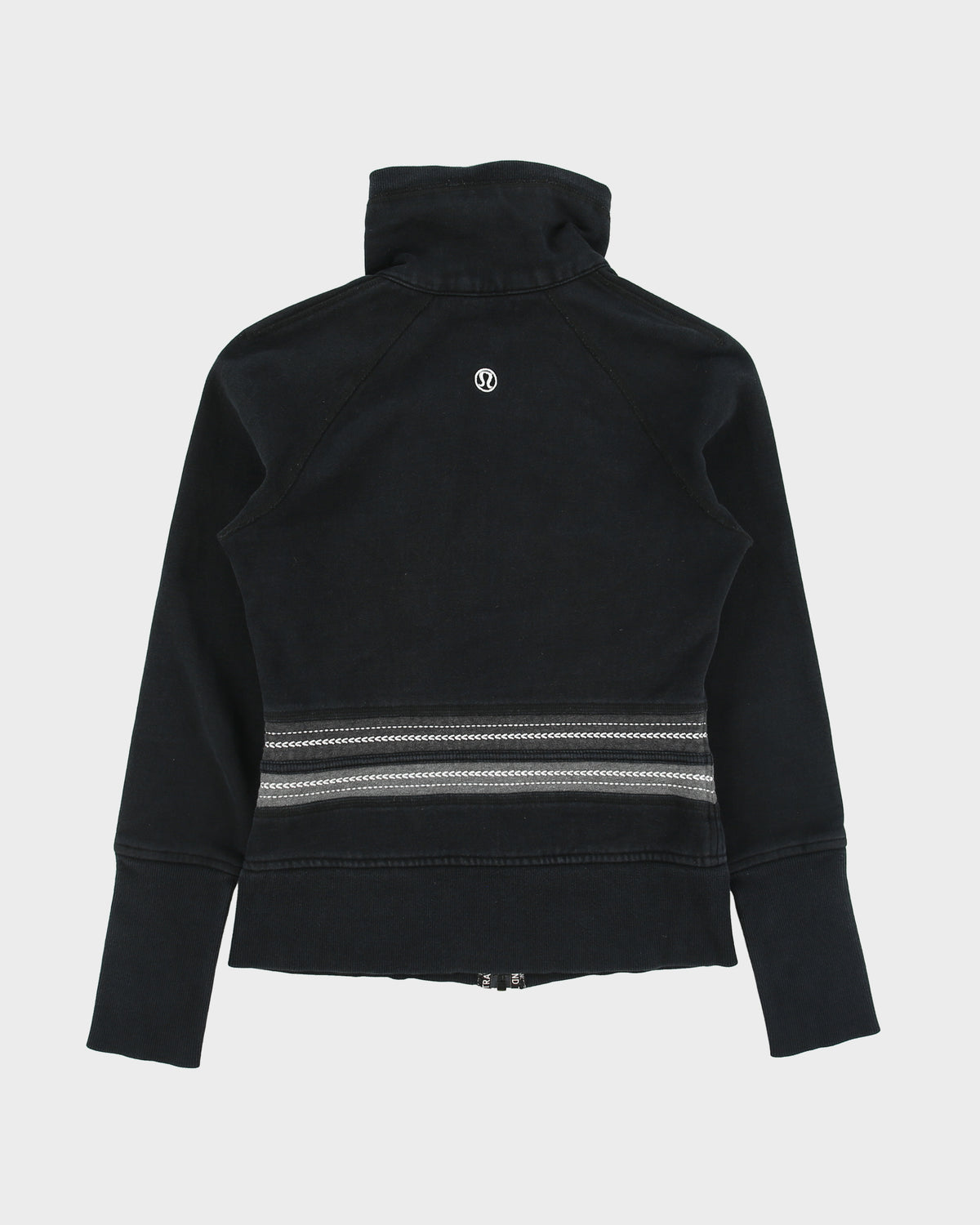 Vintage Y2K 00s Lululemon Breath Deeply Women's Heavyweight Embroidered Funnel Neck Scuba Zip-Up Sweatshirt - S