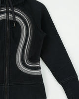 Vintage Y2K 00s Lululemon Breath Deeply Women's Heavyweight Embroidered Funnel Neck Scuba Zip-Up Sweatshirt - S